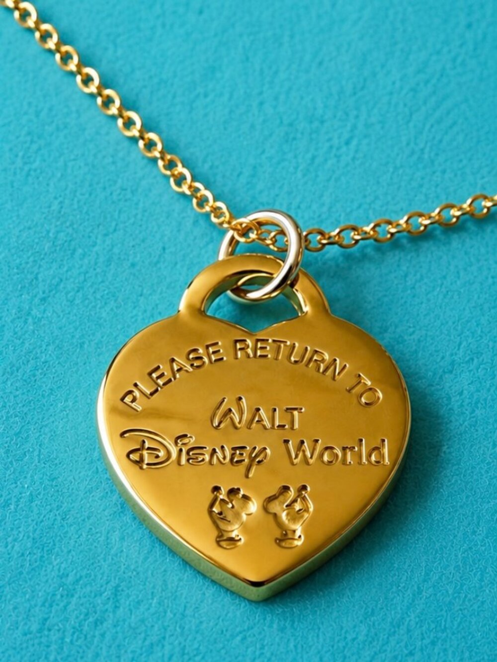 10k Solid Gold Inspired Theme Parks 15mm x 13mm Soldered Pendant Necklace